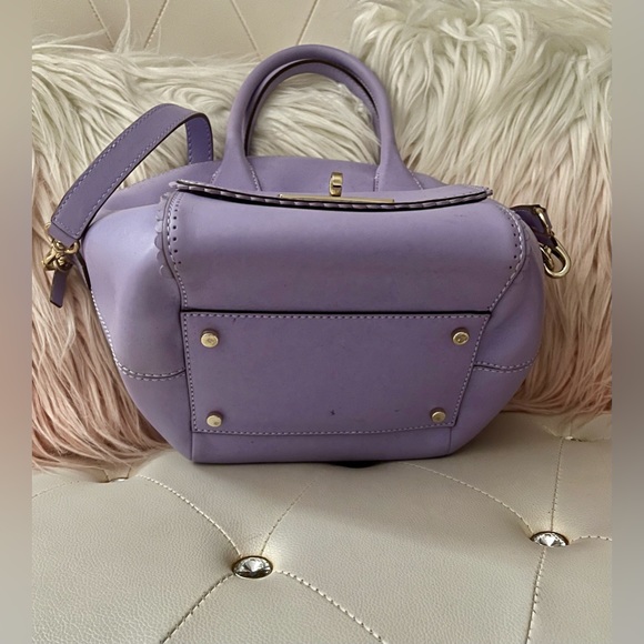 Kate Spade Palm Springs Maggie Lavender Scalloped Leather Medium Satchel - Picture 15 of 16